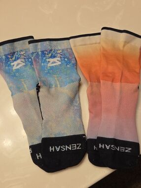 Zensah-Womens Performance Socks - Blue & Orange